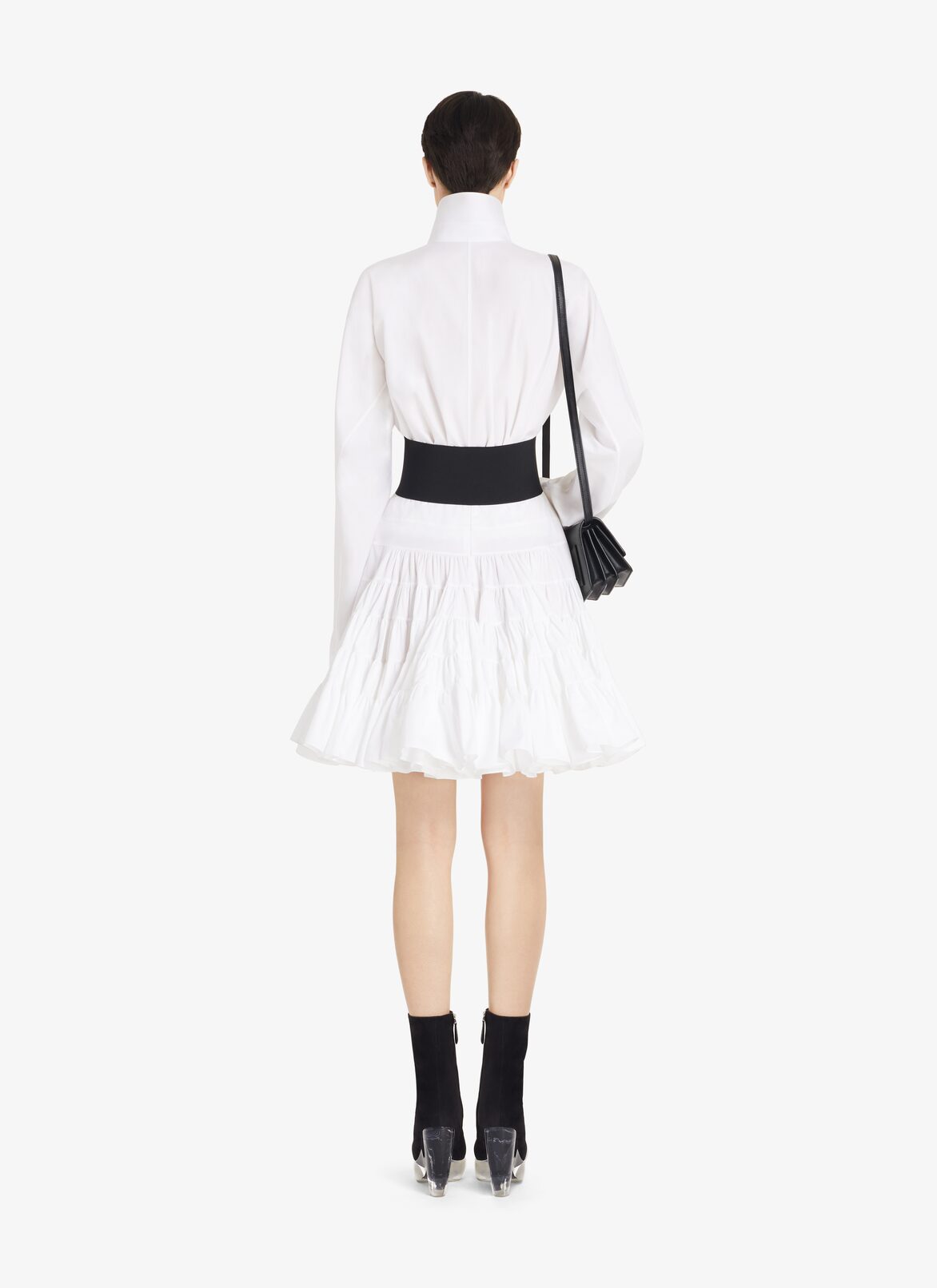Ruffle Skirt in cotton ALAÏA WHITE RUFFLE SKIRT IN COTTON